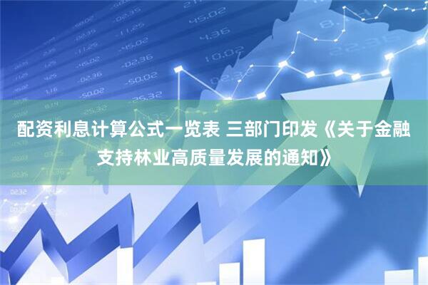 配资利息计算公式一览表 三部门印发《关于金融支持林业高质量发展的通知》