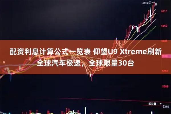 配资利息计算公式一览表 仰望U9 Xtreme刷新全球汽车极速，全球限量30台