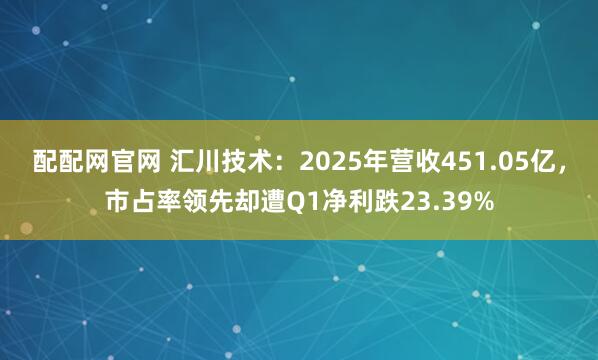 配配网官网 汇川技术：2025年营收451.05亿，市占率领先却遭Q1净利跌23.39%